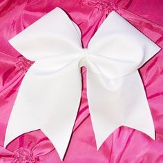 White Cheer Bow Baby Flower Crown, White Hair Bows, Beaded Hair Clips, Glitter Headbands, Cat Ears Headband, Pink Hair Bows, Hair Bow Sets, Handmade Hair Bows