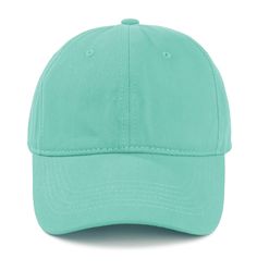 a light green baseball cap on a white background