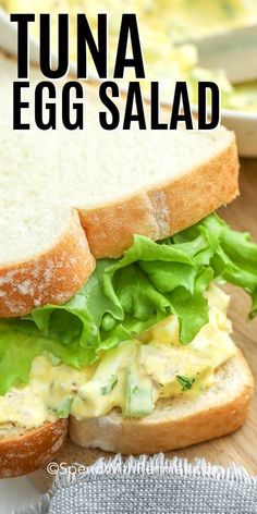 an egg salad sandwich with lettuce and mayonnaise