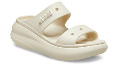 For a fresh new take on your favorite sandal, look to the Classic Crush Sandal. Featuring added height and a bold design, this dynamic new sandal features the popular and versatile two-strap design, plus Jibbitz™ holes on the sandal straps for personalization. The Crocs comfort you love, plus an extra dose of height, attitude, and style.  Crush Sandal Details:    Stylish two strap design  Unique 2-inch / 5.2cm height, measured from floor to heel rest  Customizable with Jibbitz™ charms  Iconic Cr New Sandal, New Crocs, Love Plus, Style Crush, Strap Design, Bold Design, Style Classic, Bones, 4 Inch