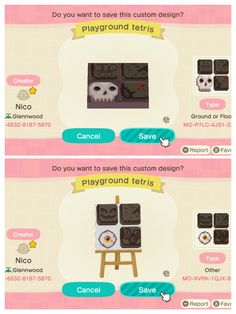 an animal crossing game is shown in two different screens