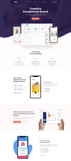 the landing page for an app that is designed to look like a mobile phone and tablet