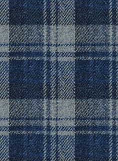 a blue and white checkered fabric textured with wool flannel, suitable for upholstering