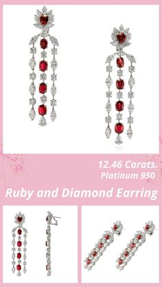 A woman’s beauty is always enhanced with a pair of earrings!❤ #bigearings #earringsdisplay #earringsgift #earringsset #cuteearringsstuds Luxury Ruby Earrings, Luxury Synthetic Ruby Earrings For Anniversary, Classic Ruby Diamond Earrings With Accents, Red Ruby Earrings With Diamond Accents, Luxury Ruby Gemstone Diamond Earrings, Red Cushion, Red Cushions, Diamond Earring, Ruby Earrings