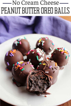 These Oreo balls use peanut butter instead of cream cheese. They are super simple to make, no-bake, chocolate desserts that are hard to beat. You have to try a batch to see for yourself.