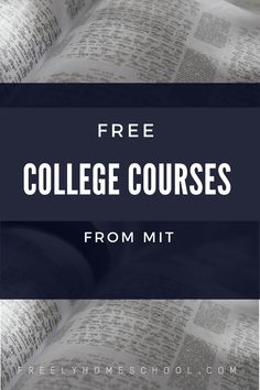 an open book with the text free college courses from mit