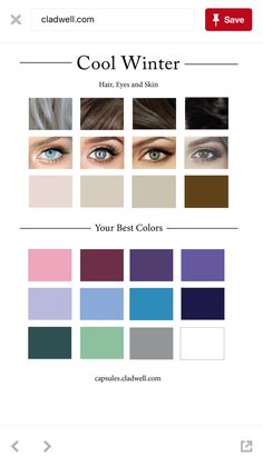 True Winter Palette, Color Analysis Winter, Colour Analysis