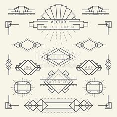 an art deco design with geometric shapes and lines