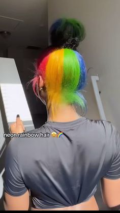 #hairdyeideas #dyedhairideas #rainbow #hair #hairstyles #hairstylesforblackwomen #hairidea Colorful Hair On Black Women, Cute Hair Dye Colors For Black Women, Hair Dye Rainbow, Rainbow Skunk Stripe Hair, Dyed Ends Hair, Peekaboo Hair Color Short Hair, Couple Hair Dye, Rainbow Hair Black Women, Dye My Hair With Me