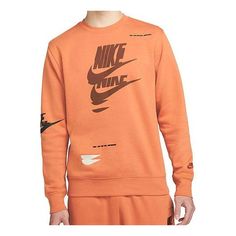 Nike Sportswear Sport Essentials Logo Hoodie Essentials Logo, Sport Logo, Sports Logo, Nike Sportswear, Long Sleeve Tshirt Men, Round Neck, Nike, Orange, ? Logo