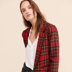 Fenya Blazer | Nuuly Rent Chic Plaid Cotton Outerwear, Womens Plaid, Plaid Shirt, Women's Plaid Shirt, Women's Blazer, Plaid, Blazer, Free Shipping, Women's Top