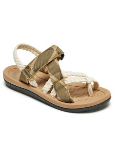 Brown  Collar  Fabric   Embellished   Women Shoes Summer Beach Sport Sandals With Woven Sole, Synthetic Sport Sandals With Woven Sole For Beach, Adjustable Flat Sport Sandals For Vacation, Adjustable Braided Flip Flops For Vacation, Flat Sport Sandals With Adjustable Strap, Casual Braided Flip Flops For Vacation, Casual Beige Braided Sandals, Beige Synthetic Sport Sandals For Beach, Beige Adjustable Sport Sandals For Summer