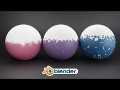 three different colored eggs with the word blender on them in white and blue ink