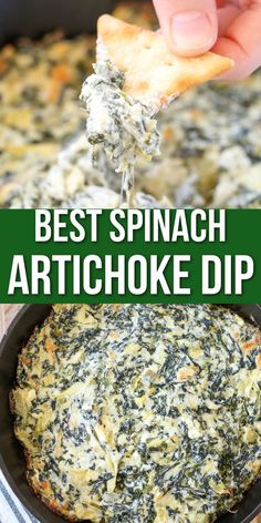 spinach artichoke dip is an easy appetizer recipe