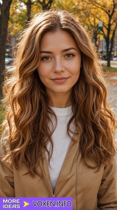 22 Top Fall Hair Colors for 2024: Trends and Ideas Honey Almond Hair Color, Wheat Colored Hair, Autumn Hair Colors 2024, Palette Hair Color, John Frieda Brilliant Brunette, Fall Hair Colors Copper, Deep Auburn, Brilliant Brunette, Colors For 2024