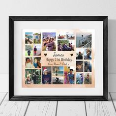 a personalized photo collage with the words happy 21st birthday and images of people