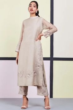 Shop for Sue Mue Beige Organza Embroidered Kurta Set for Women Online at Aza Fashions Elegant Traditional Wear With Embroidered Sleeves For Wedding, Elegant Wedding Traditional Wear With Embroidered Sleeves, Elegant Chanderi Kurta With Embroidered Sleeves, Elegant Sets With Embroidered Sleeves In Chanderi, Elegant Salwar Kameez With Embroidered Sleeves, Elegant Straight Kurta With Embroidered Sleeves, Elegant Chanderi Traditional Wear With Embroidered Sleeves, Elegant Chanderi Salwar Kameez With Embroidered Sleeves, Elegant Traditional Wear With Embroidered Sleeves