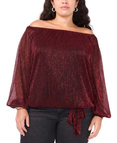 in stock Plus Size Off The Shoulder, Bubble Sleeve Top, Off The Shoulder Long Sleeve, Hem Top, One Shoulder Tops, Floral Stripe, Off Shoulder Tops, Vince Camuto, Plus Size Outfits