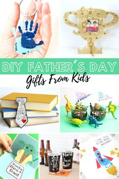 father's day gifts from kids with handprints on them and the words, diy father's day gifts from kids