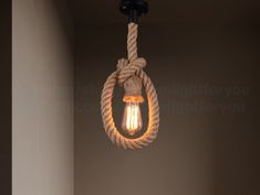 a light that is hanging from a rope