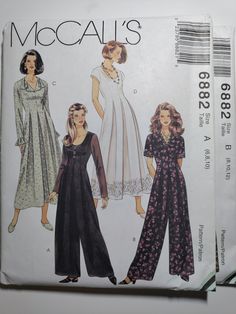 two women's jumpsuits, one with an open back and the other with long sleeves