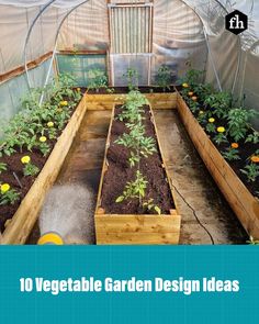 an image of vegetable garden design ideas with text overlay that reads 10 vegetable garden design ideas