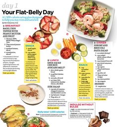 flat belly type diet - what to eat for 7 days. Actually looks soooo yummy #weightlossmotivation 500 Calorie, Breakfast Low Carb, Healthy Meal Plans