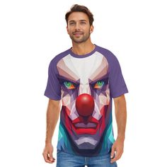 Evoke Halloween chills with our Evil Clown Face Geometric Symmetry T-Shirt. This unisex O-neck tee is perfect for parents joining the trick or treating fun. Its abstract geometric design adds a unique touch to your spooky ensemble, making you stand out during Halloween festivities. Made with comfort in mind, this short sleeve t-shirt guarantees a memorable night of scares and laughter. This tee was created to be a versatile and stylish companion for all your casual appearances. With its uniquely textured, thick, microfiber-knit fabric, this t-shirt bears a premium, soft feel that remains lightweight and highly breathable - the perfect combo for a hot day or layering. .: 100% Polyester .: Light fabric (4.0 oz/yd² (113 g/m / (6.0 oz/yd² (170 g/m .: Regular fit .: Tagless .: Runs true to size Clown Faces, Evil Clowns, Halloween Cosplay, Geometric Design, Favorite Things Gift, Tee Shirts, Gender Neutral, How To Memorize Things, Adult Outfits