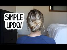 EASY UPDO HACK YOU NEED TO TRY! MEDIUM & LONG HAIRSTYLES - YouTube Rainy Day Fancy Hairstyles, Bun Updo Hairstyles Short Hair, At Home Updos For Medium Length Hair, Hair Tie Bun Hack, Easy Wedding Hairstyles Long Hair, Easy Hair Up Tutorial, Easy Hair For Long Hair, Easy Diy Low Bun, Easy Romantic Hairstyles For Medium Hair