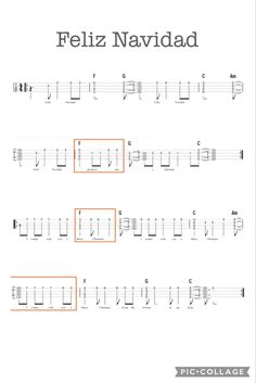 the guitar tab that shows how to play friez navidad