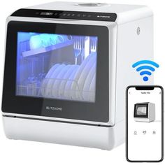 an appliance with a wifi connected to it and a remote control for the dishwasher