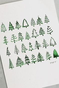 a paper with trees drawn on it