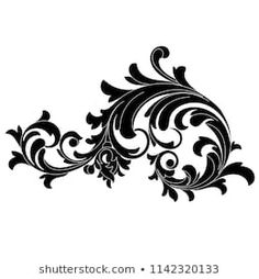 black and white floral ornament design on a white background for wallpapers