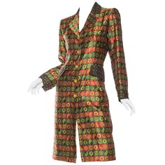 1980S YVES SAINT LAURENT Indian Silk Brocade Coat Brocade Coat, Coat Of Many Colors, Floral Coat, Silk Coat, Ribbon Dress, Irish Lace Crochet, Victorian Lace, Silk Brocade, Sequin Fabric