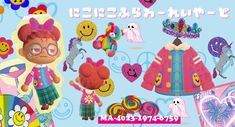 an advertisement for a children's clothing line with cartoon characters and accessories on it