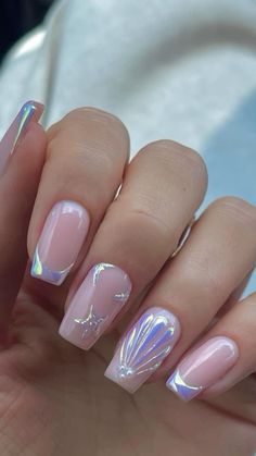 Beachy Nail Designs, Vacation Nail Designs, Cruise Nails, Beachy Nails, Purple Nail Art, Purple Nail Designs, Summery Nails, Mermaid Nails, Vacation Nails