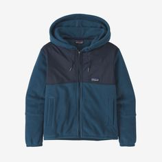 Combining two of our favorite materials, Micro D and Houdini, we created a lightweight fleece hoody that provides everyday warmth and comfort. Made in a Fair Trade Certified™ factory. - Endless Blue Womens Outdoor Clothing, Wind Protection, Layered Shirts, Suit Pant, Tide Pools, Granola Girl, Girl Fits, Outdoor Clothing, Womens Fleece