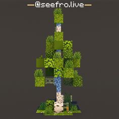 an image of a tree made out of grass and rocks with the words beetrolive on it