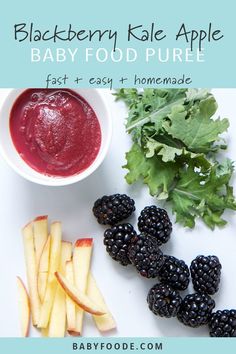 blackberries, kale and apple baby food pure