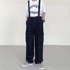 High Waist Cotton Bottoms With Suspenders, Casual Cotton Jeans With Suspenders, Suspender Pants, Shorts Pants, Suspenders, Short Pants, Harem Pants, Harajuku, Normcore