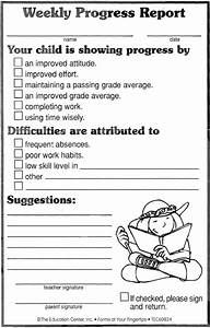 a child's progress report is shown in black and white