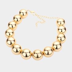 Necklace Size : 14.5" L + 3" L Decor Size : 1" L Earring Size : 0.5" L Ball Necklace, Metal Ball, Necklace Size, Necklace Sizes, Lowest Price, On Sale, Gold