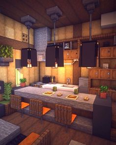 Minecraft Restaurant, Chalet Minecraft, Mansion Minecraft, Villa Minecraft, Minecraft Kitchens, Case Minecraft