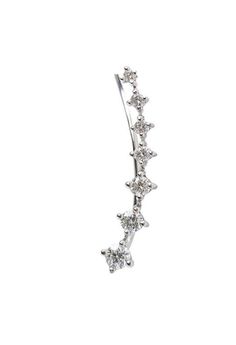 a white gold and diamond brooch with five diamonds on it's back end