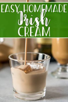 This quick and easy homemade Irish cream recipe is the one you've been looking for! You'll never have to buy a bottle at the liquor store again when all it takes is 5 minutes and 6 ingredients to make the perfect copycat version of your favorite silky-smooth Irish cream liqueur! Irish Cream Liquor Recipes, Smoothie Station, Homemade Liqueur Recipes, Homemade Baileys Irish Cream, Baileys Irish Cream Recipes, Irish Cream Recipe, Homemade Baileys, Homemade Irish Cream, Baileys Recipes