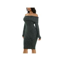 A fold-over Marilyn neck gives this women's Nina Leonard sweater dress elegant beauty you're sure to love.Click on this WOMEN'S GUIDE to find the perfect fit and more! A fold-over Marilyn neck gives this women's Nina Leonard sweater dress elegant beauty you're sure to love.Click on this WOMEN'S GUIDE to find the perfect fit and more! FEATURES No closure - pullover styling Long sleeves Unlined Off-the-shoulder necklineFIT & SIZING 32 1/2-in. length from shoulder to hem Midi length hits below the Lurex Sweater, Elegant Beauty, Rich Green, Dress Elegant, Elegant Dresses, Pullover Styling, Midi Length, Off The Shoulder, Sweater Dress