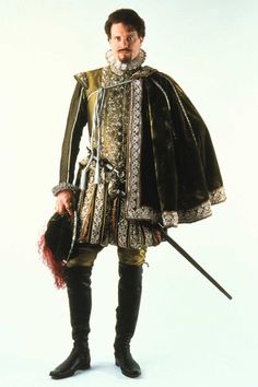 Colin Firth in Shakespeare in Love (1998) Shakespeare In Love Costumes, Shakespeare Costumes, Pirate Pants, Sandy Powell, Black Pirate, Pirate Shirt, Shakespeare In Love, Colin Firth