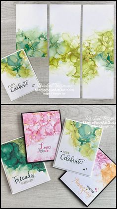 some cards that have flowers on them