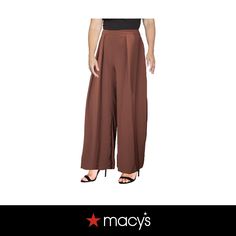 in stock Brown Wide-leg Dress Pants For Spring, Brown Full Length Dress Pants For Spring, Brown Full-length Dress Pants For Spring, Leg Pants, Wide Leg Pants, Rust, Wide Leg, High Rise, Pick Up