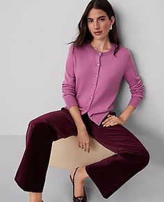 Meet our instant wardrobe icon, the Ann Cardigan. Tailored in a soft knit, our signature favorite comes in an array of rich colors and patterns. Crew neck. Long sleeves. Button front. Ribbed neckline, cuffs and hem.,Imported:Imported,Fit:Softly fitted,Length:23" long,Fabrication:53% Viscose, 47% Nylon,Garment Care:Machine Washable Pearlized Button Ann Cardigan by Ann Taylor Size regular - Large Autumn Rose Women's Crew, Neck, Long, Sleeve, Cardigan, Sweaters, 53%, Viscose, 47%, Nylon, Machine, Washable Ann Taylor Petite, Autumn Rose, Petite Sweaters, Cardigan Sweaters, Ribbed Neckline, Sleeve Cardigan, Rich Colors, Long Sleeve Cardigan, Soft Knits